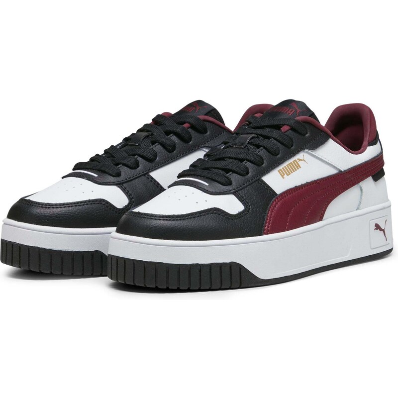 Sneakers bianche e nere da donna con zeppa Puma Carina Street