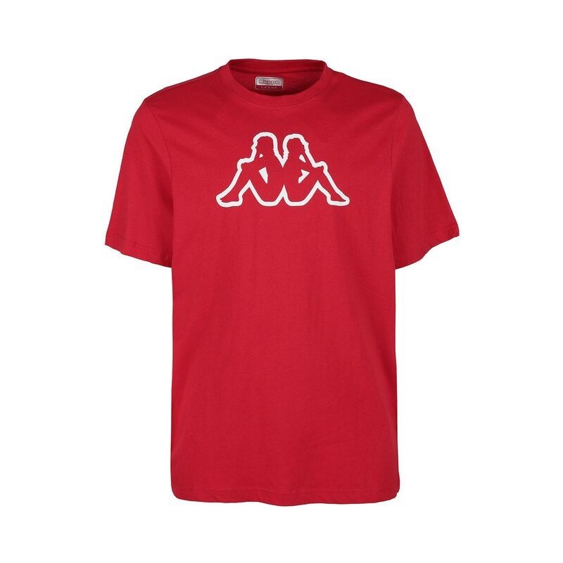 Kappa T-shirt Girocollo Con Stampa Disegno Uomo Rosso Taglia Xl
