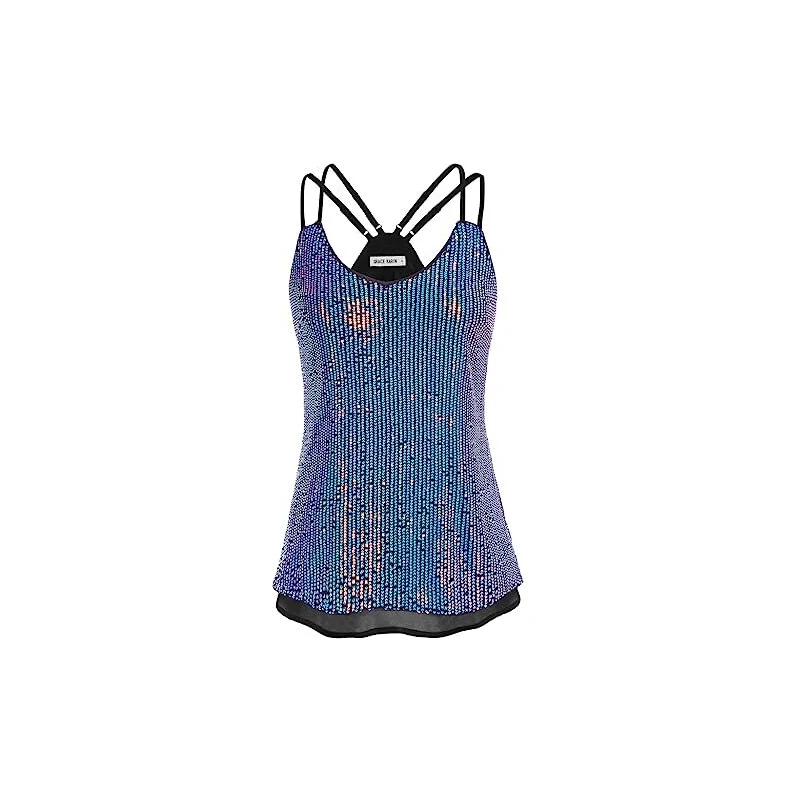 Canottiera estiva da donna, casual, tinta unita, con scollo a V, con