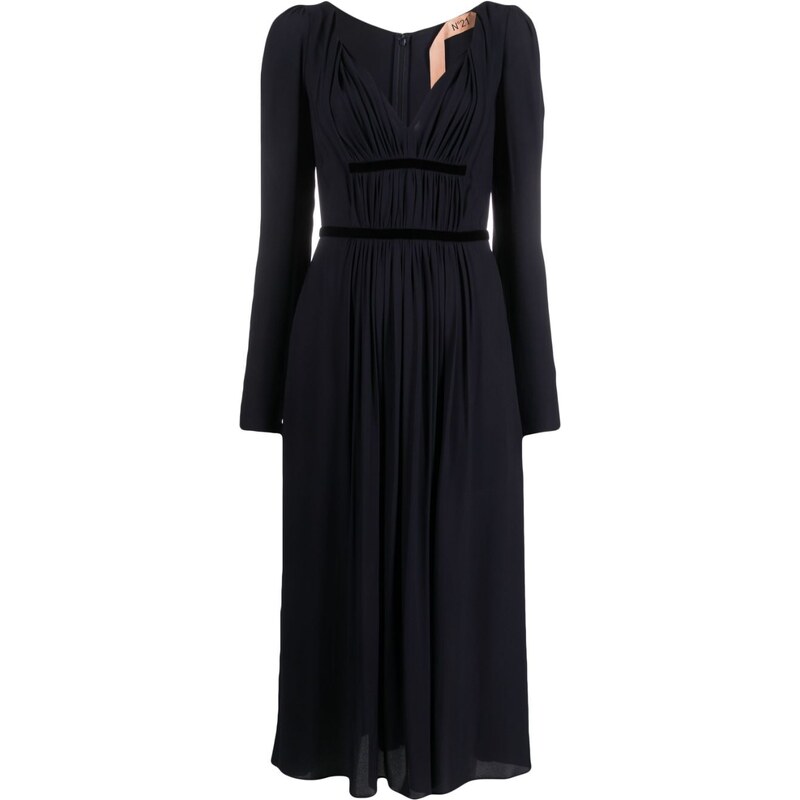 Abito Donna In Chiffon Plissettato Con Scollo Rotondo E Linea Ad A - Taglie Forti, Comodo Ed Elegante