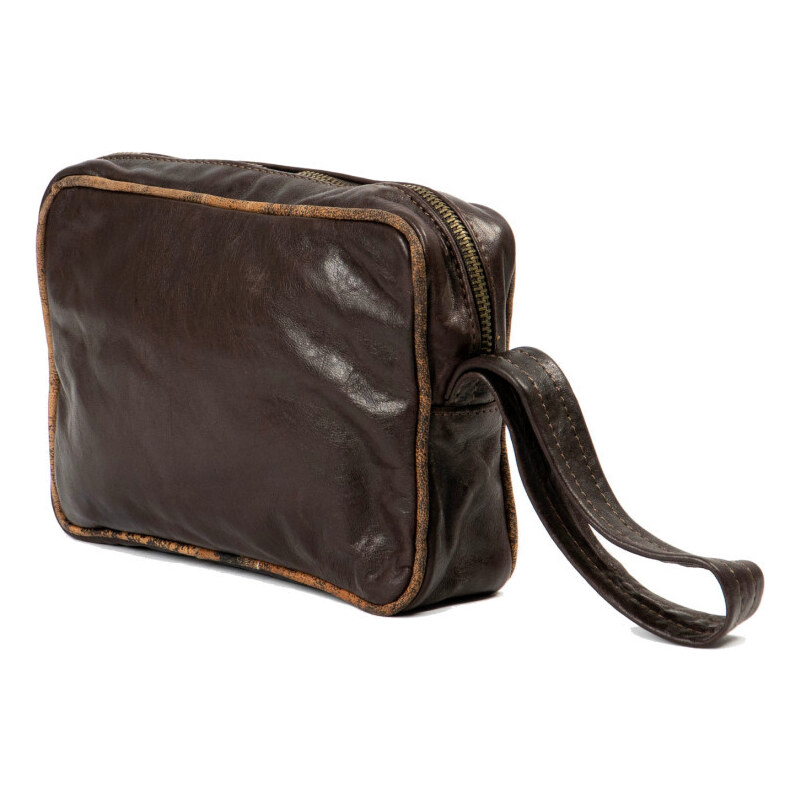Leather Trend Travel - Borsello Uomo Testa di Moro Oil Vintage in vera pelle