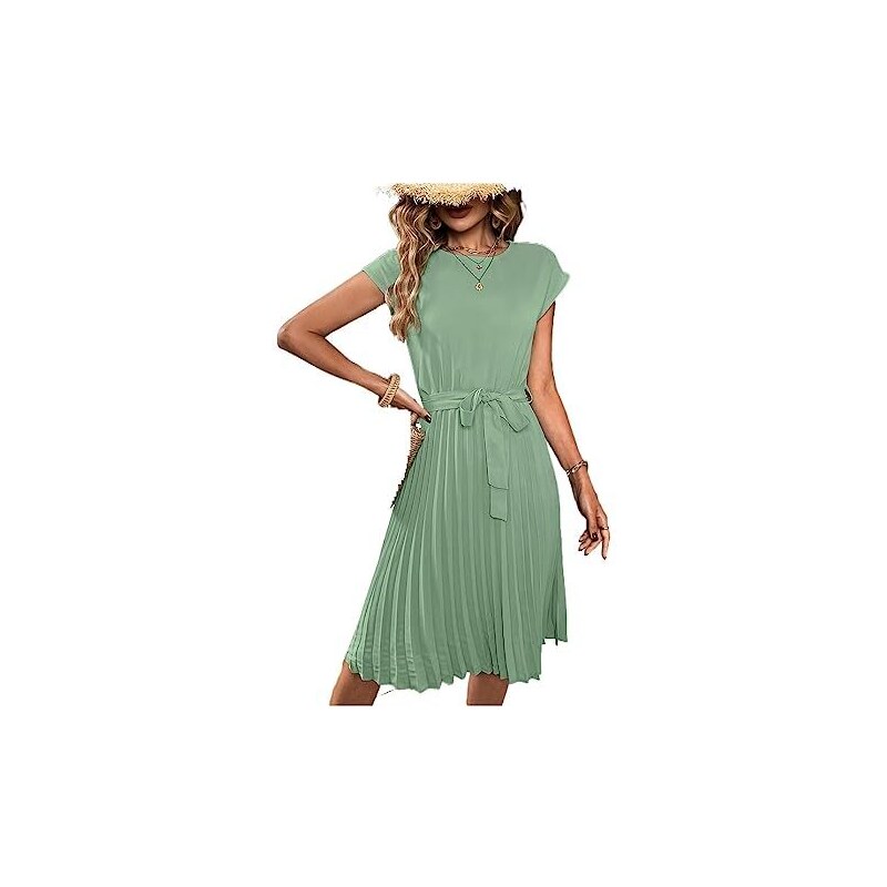Abito Casual Donna YMING Manica Corta Girocollo - Tunica Morbida In Cotone, Taglie Forti (Rosso XXS-5XL)