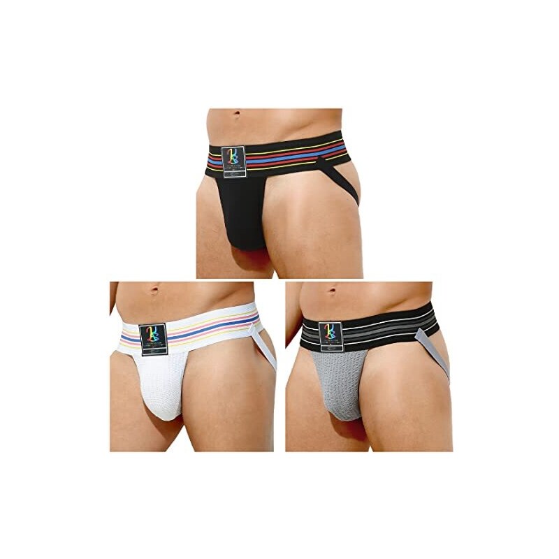Jockstrap Uomo Casey Kevin - Perizoma Sportivo, 6 Pezzi, Traspirante, Elastico, Per Fitness, Corsa, Ciclismo