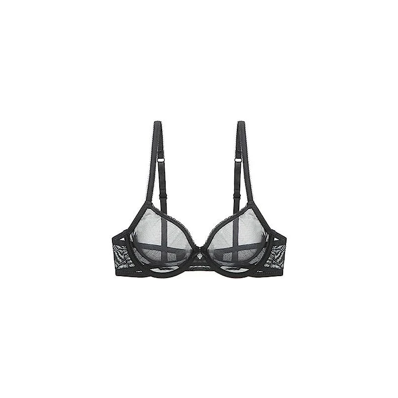 LoriEr Reggiseno Sfoderato In Rete Di Pizzo Trasparente Da Donna Sexy Minimizer See Through Copertura Totale Bralette Per Taglie Forti 127371070