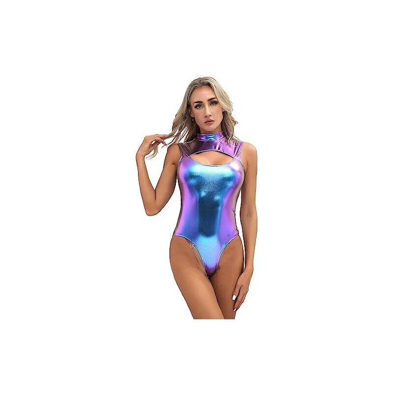Reggiseno A Fascia Metallico Donna Senza Spalline - Crop Top Lucido Per Danza, Rave E Festival - Colore Argento - Morbido E Traspirante - Taglie S