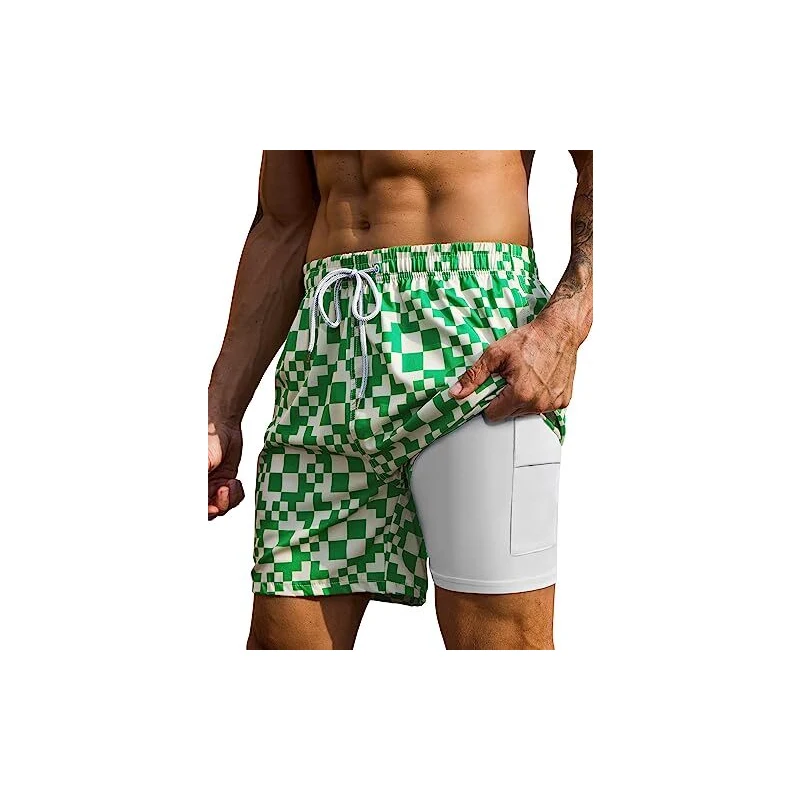 Per uomo Costume da bagno Costume da Bagno Tinta unita Coulisse Fodera di compressione con tasche