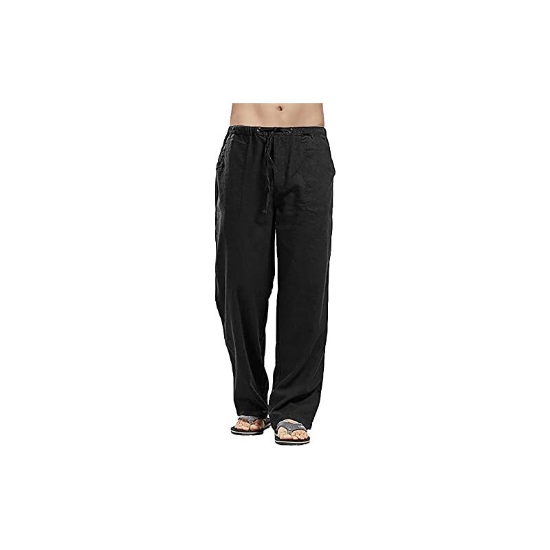 LIUHUO Pantaloni da pattinaggio artistico Nero Tinta Unita da Uomo, zwart, 150