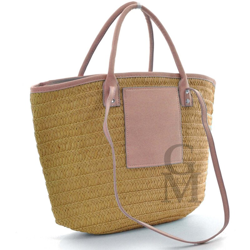 RomanticDesign Borsa da spiaggia in paglia da donna, piccola, estiva