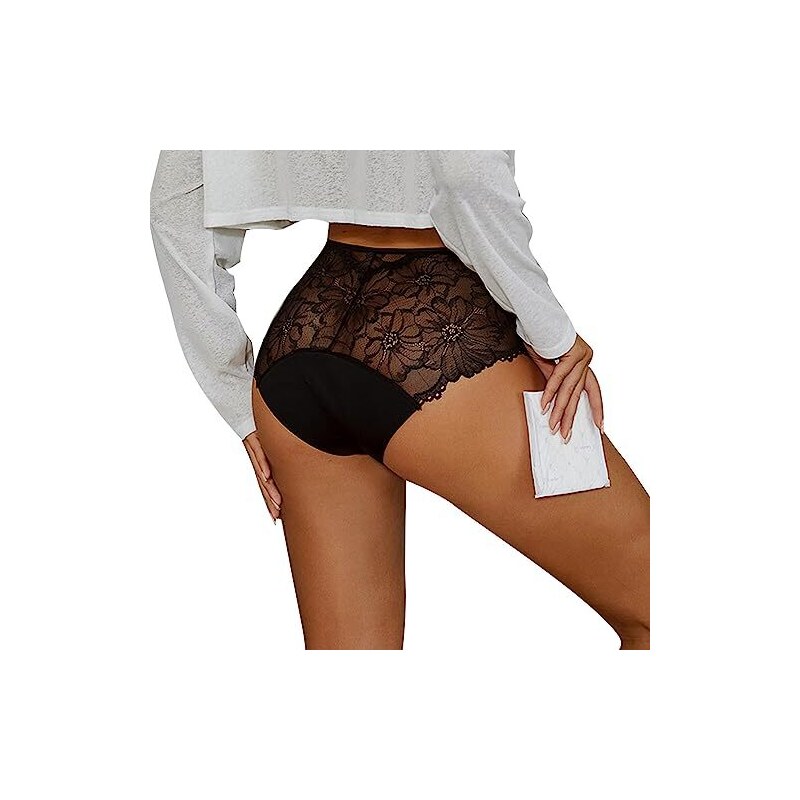 YARRCO Mutandine da donna, pancia, piatta, mutandine intagliate, a vita