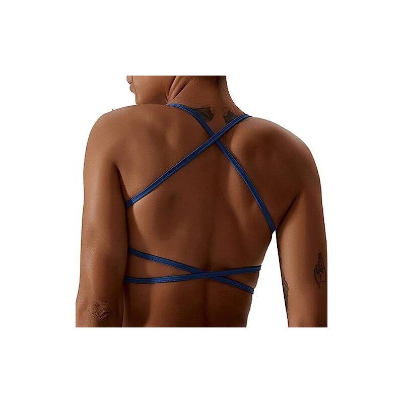 Reggiseno Sportivo Crop Top Tubino Miss Moly – Donna, Senza Maniche, Imbottito, Nero