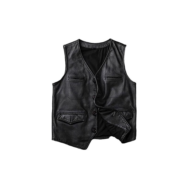 Gilet Biker Sans Manches En Cuir 100% Pour Femme - Taille M - Style Moto Rock - Occasion Bon état