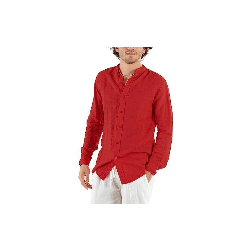 Camicia da uomo tinta unita beige slim fit|marchio di qualità