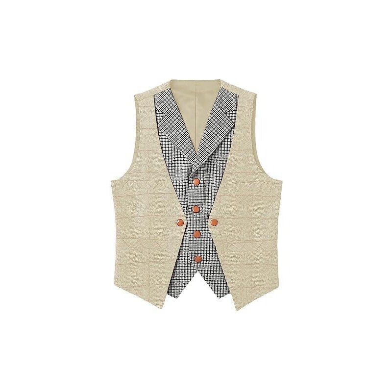 Gilet Uomo Formale Da Abito E Smoking - DONGD, Scollo A V, 3 Tasche, Cinturino Regolabile