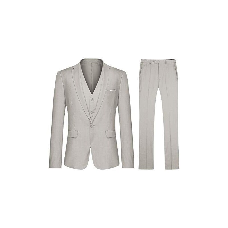 Abito Classico Da Uomo, Grigio Antracite, 3 Pezzi, Su Misura, Vintage, Per Ufficio, Matrimonio, Ballo Di Fine Anno, Carbone, 48 - Foto 5