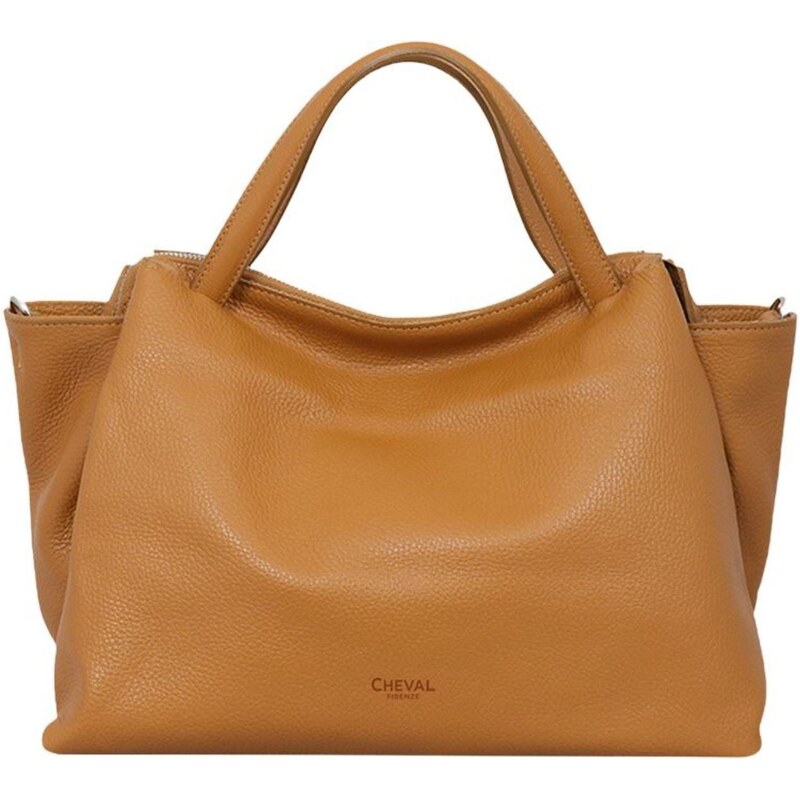 Cheval Firenze Borsa A Mano Giulia In Vera Pelle Made In Italy - 25 Cm, Tracolla Inclusa, Colore Naturale - 3