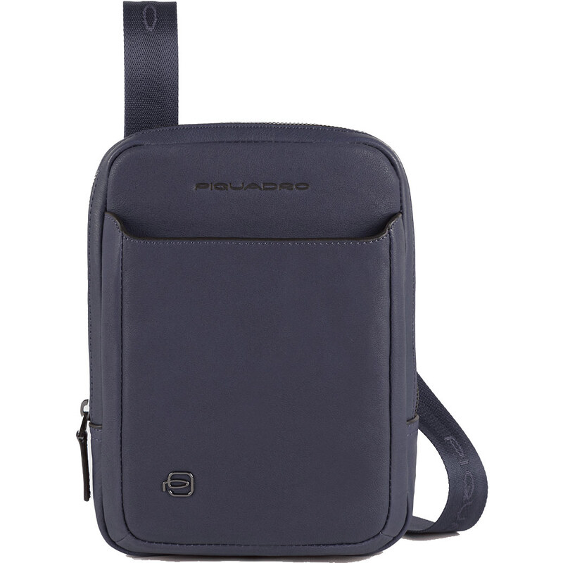 Borsello Porta IPad Mini Piquadro P16 – In Pelle E Tessuto, Design Funzionale Con Scomparti Multipli, Zip Sicure