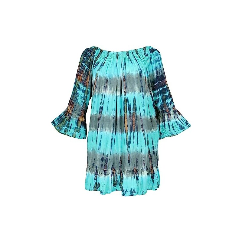 Top Spiaggia Hippie Donna In Cotone - Lavorato A Mano, Stile Etnico, Taglia 36 Verde