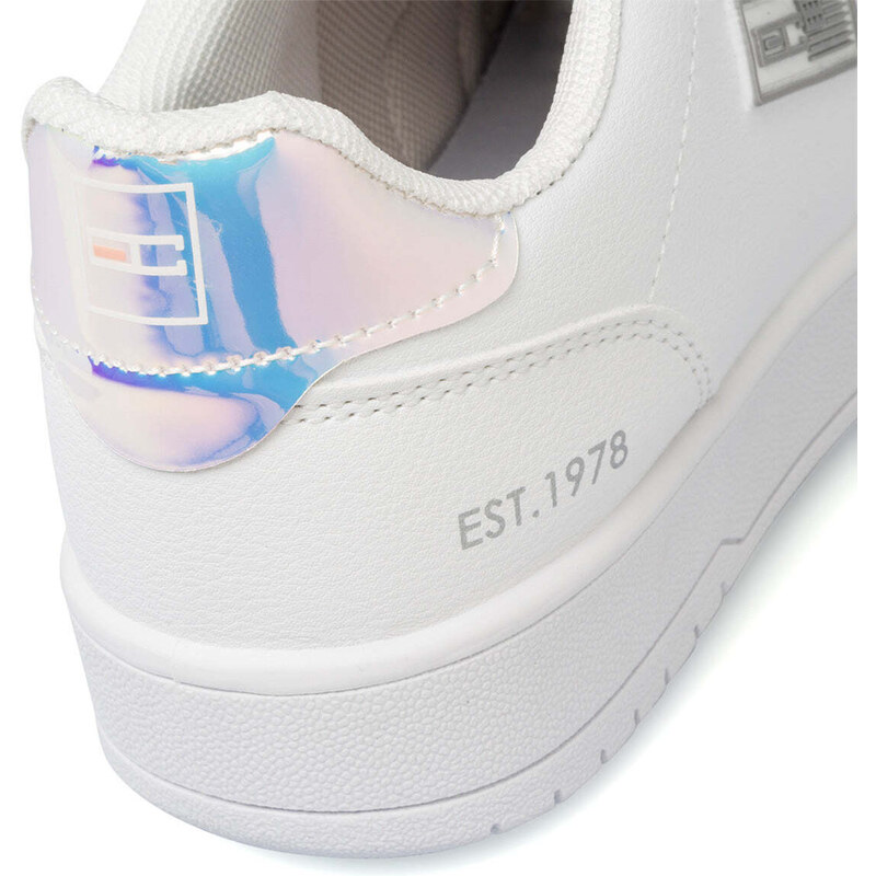 Sneakers bianche da bambina con dettaglio laminato Enrico Coveri