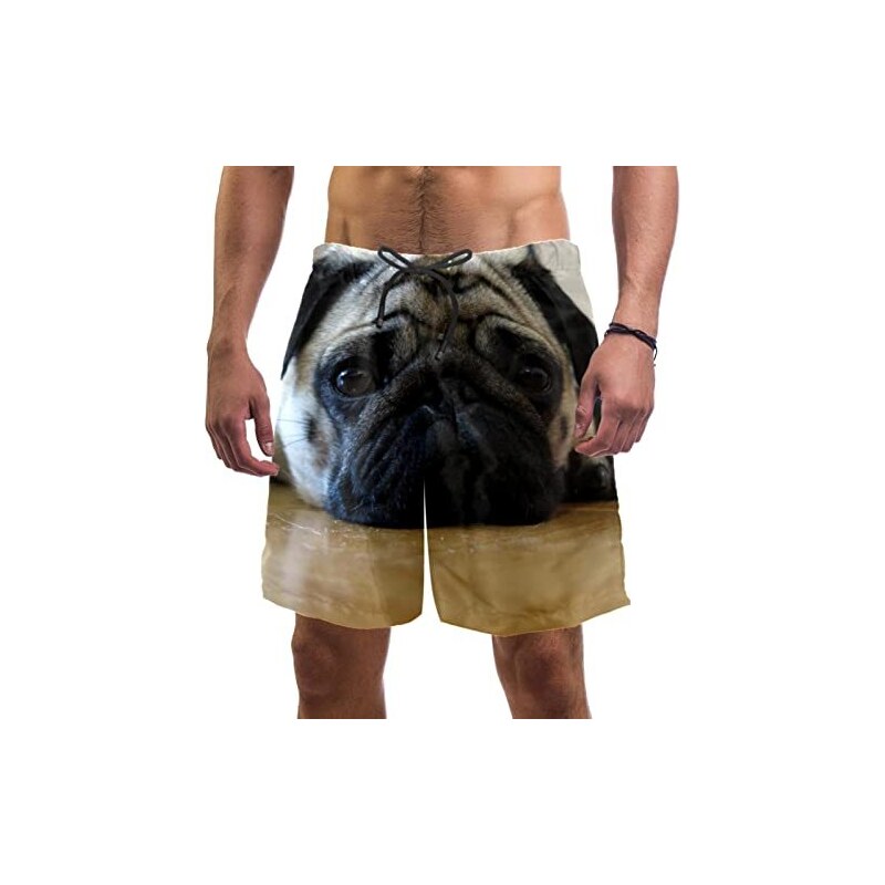Generico Costume Uomo Piscina, Pantaloncini da Bagno da Uomo, Asciugatura Veloce Calzoncini da Beach Costume da Bagno Fodera Rete con Taschino E Coulisse Trunks per Nuoto Corsa Fitness