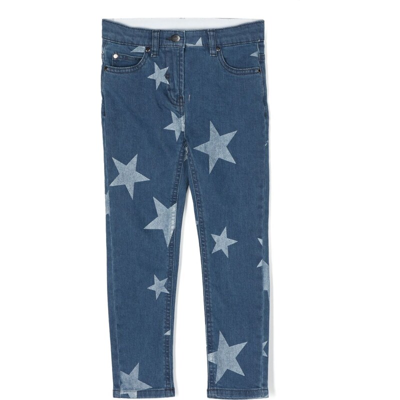 Stella McCartney Kids Jeans dritti con stampa - Blu