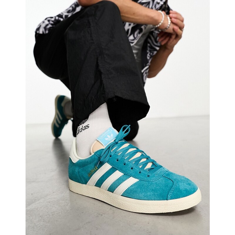 adidas Originals Gazelle Sneakers blu oceano e bianche Nero Stileo