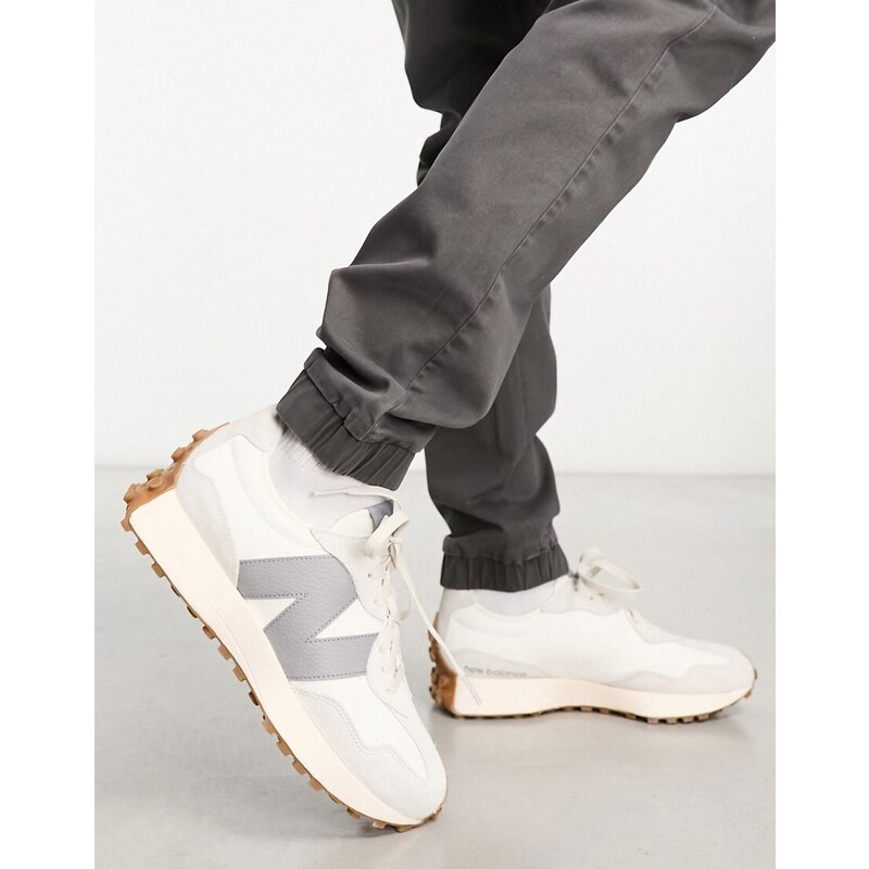 New Balance - 327 - Sneakers bianche e grigie-Bianco
