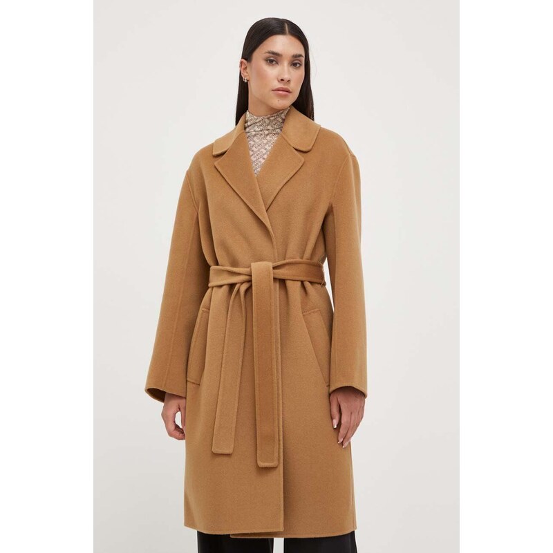 Pinko cappotto in lana colore marrone