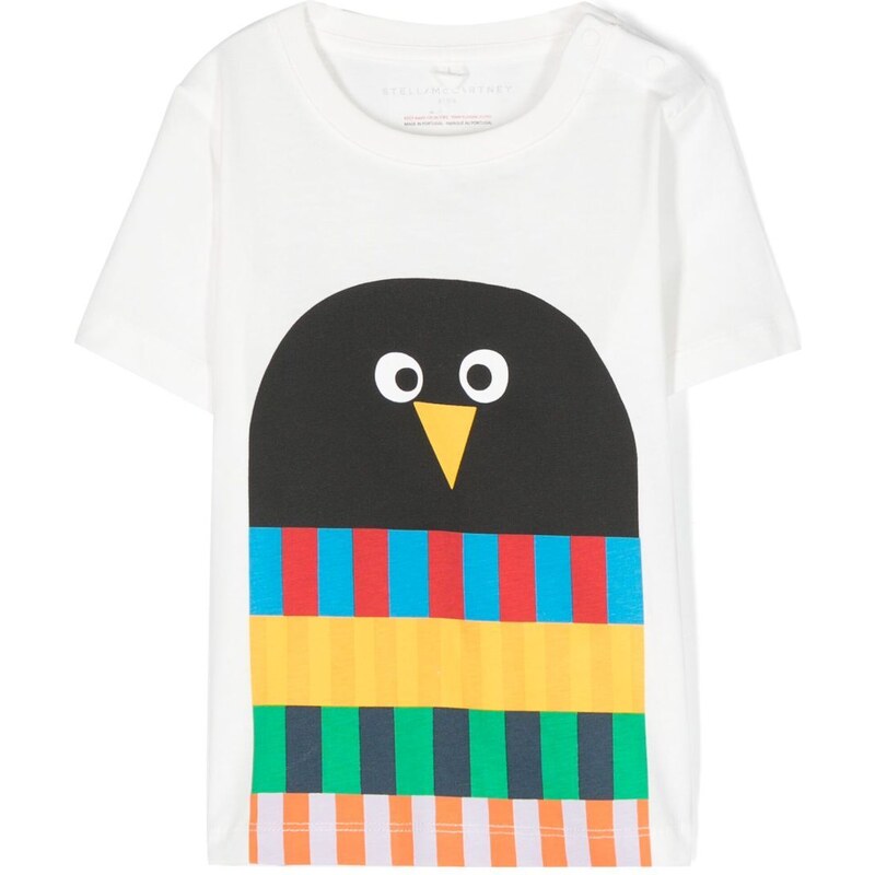 Stella McCartney Kids T-shirt con stampa Penguin Scarf - Bianco