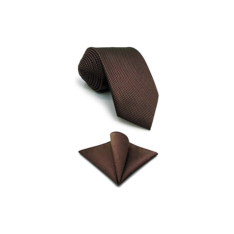 Shlax&Wing Cravate Fine Homme Uni Marron – Soie Élégante 6 Cm Business Mariage Quotidien