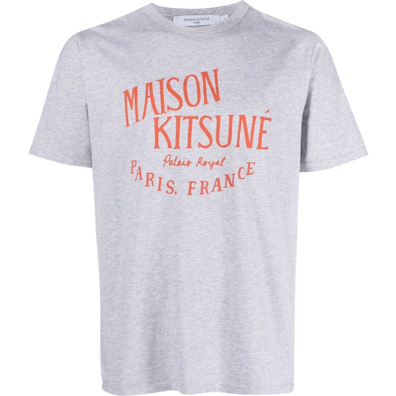MAISON KITSUNÉ t-shirt grigia logotype