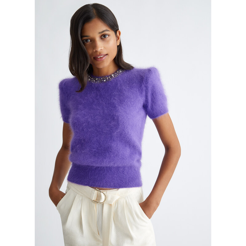 Angora Maglia LIUJO Liu Jo Maglia In Angora Con Strass