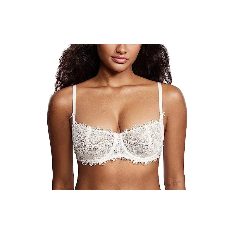Reggiseno Balconcino Push Up Lormar +2 Taglie – Coppe Invisibili Aria+Gel – Bianco, Taglia XXS
