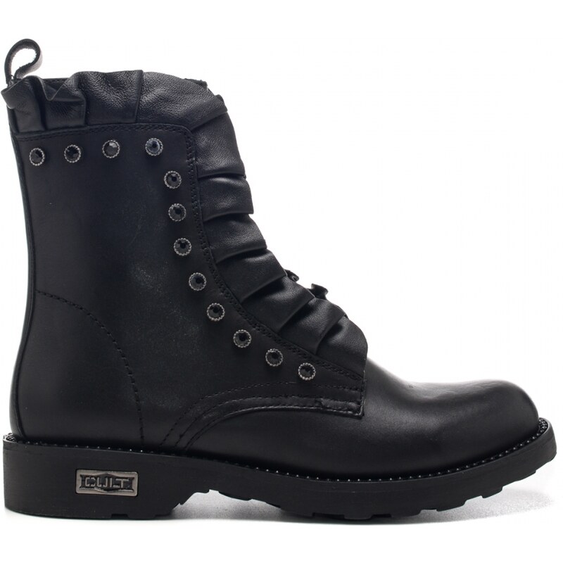 Cult anfibio donna zeppelin nero con rouge e borchie con pietre
