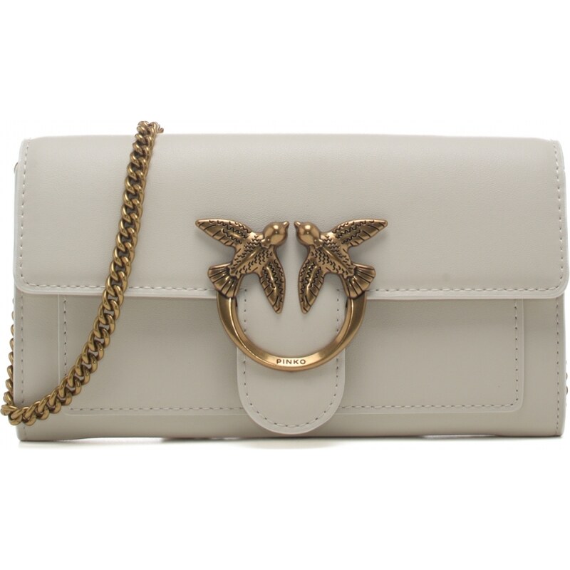 Pinko borsa a tracolla love one pochette avorio oro