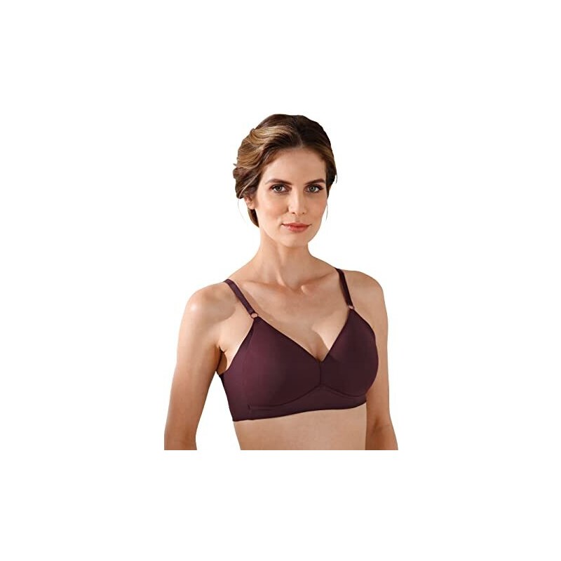 Naturana Reggiseno Imbottito In Pizzo Morbido Donna – Senza Ferretto, Spalline Regolabili, Chiusura A Ganci