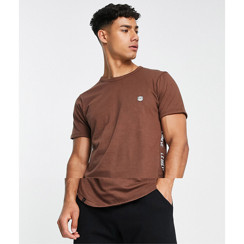 Le Breve - T-shirt da casa color cioccolato con nastro sul retro in coordinato-Marrone