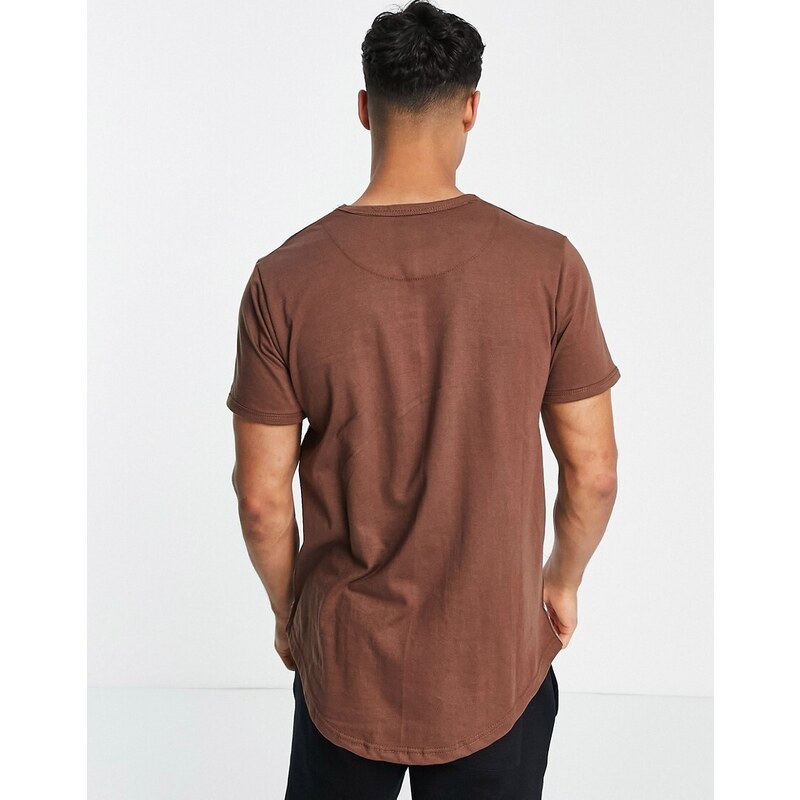Le Breve - T-shirt da casa color cioccolato con nastro sul retro in coordinato-Marrone