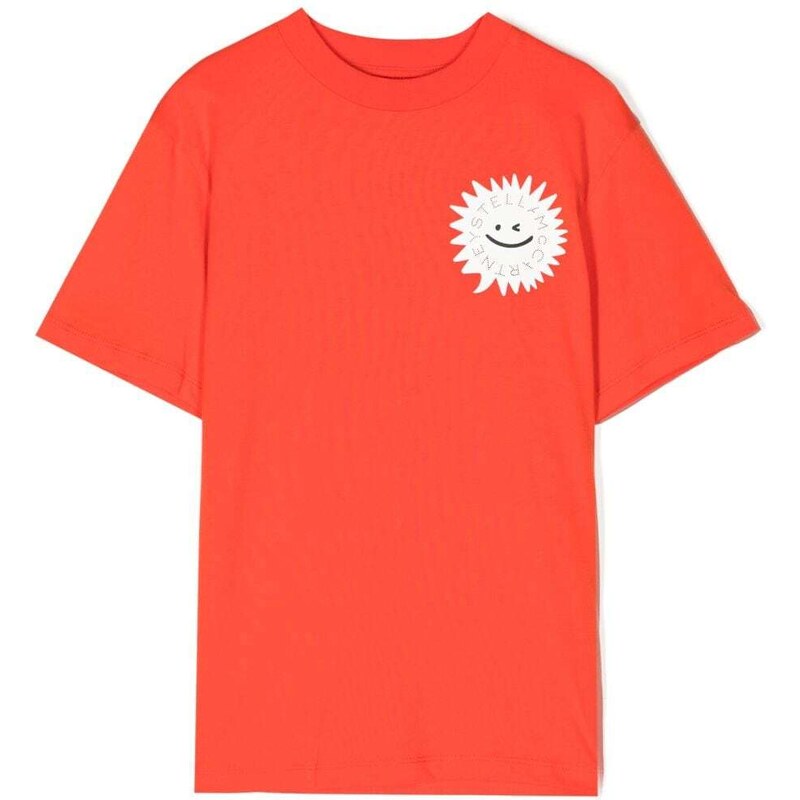 Stella McCartney Kids T-shirt Starburst Face - Arancione
