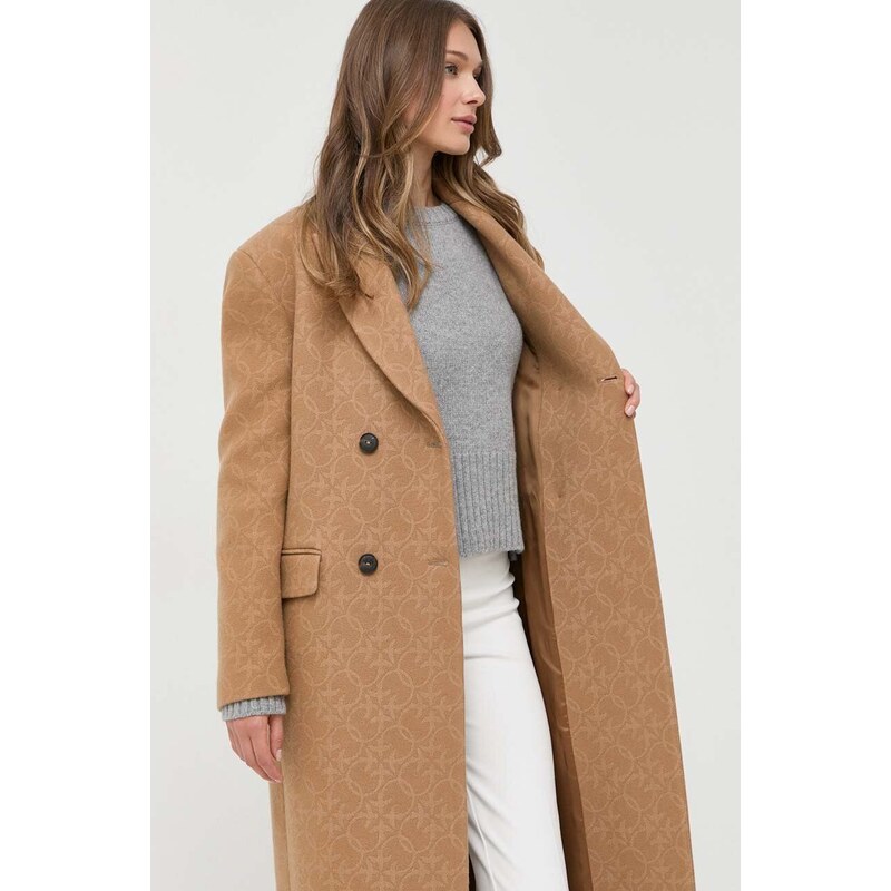 Pinko cappotto in lana colore marrone