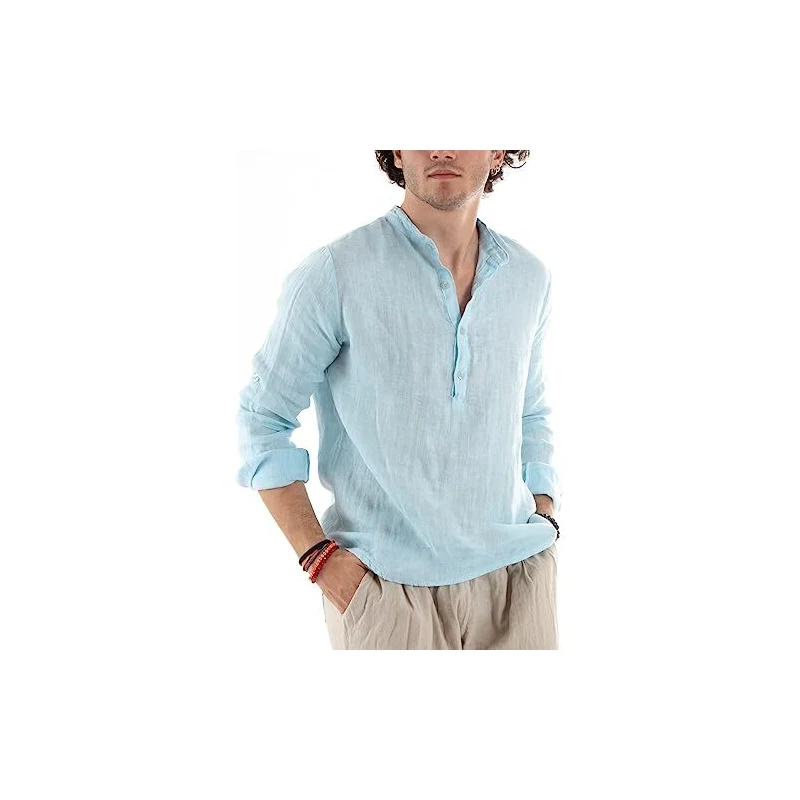 Camicia da notte da uomo in modale girocollo a maniche