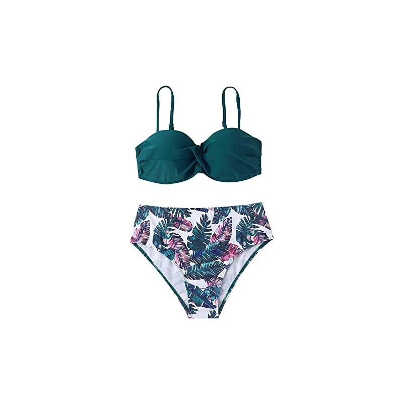 SHEKINI Costume Da Bagno Per Ragazze Due Pezzi Spalle Inclinate Asimmetriche Volant Bikini Da Spiaggia Con Estivo Stampa Triangle Fondo Bikini Per 6-16 Anni(6-8 Anni,Rosso