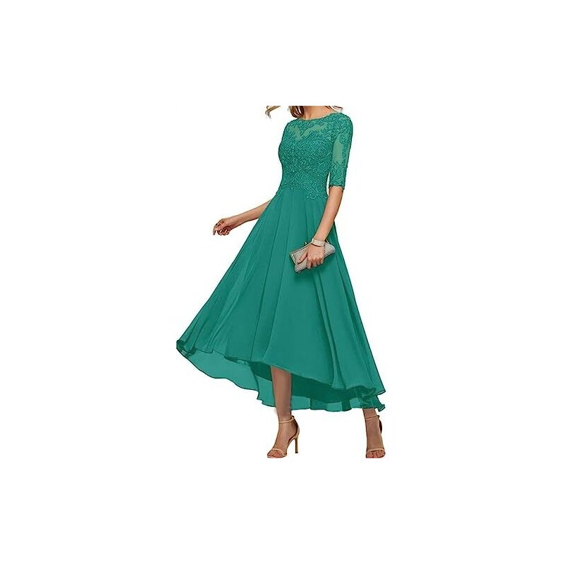 Vestito Elegante 2 Pezzi In Chiffon Per Madre Sposa - Set Pantalone E Top - Foto 9