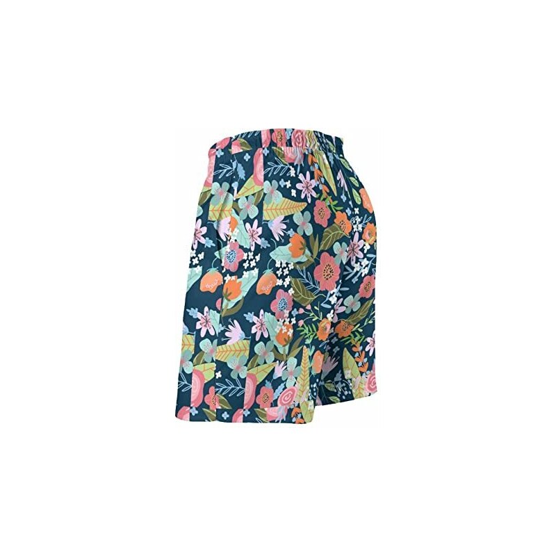 Hunky Trunks - Pantaloncini Da Bagno Con Stampa Tropicale A Fiori-Verde Hunky Tr
