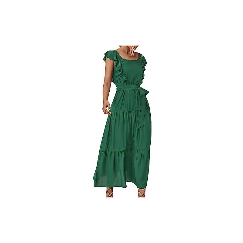 ASOS DESIGN - Vestito Corto A Maniche Lunghe Color Ruggine Con Volant E Scollo A V
