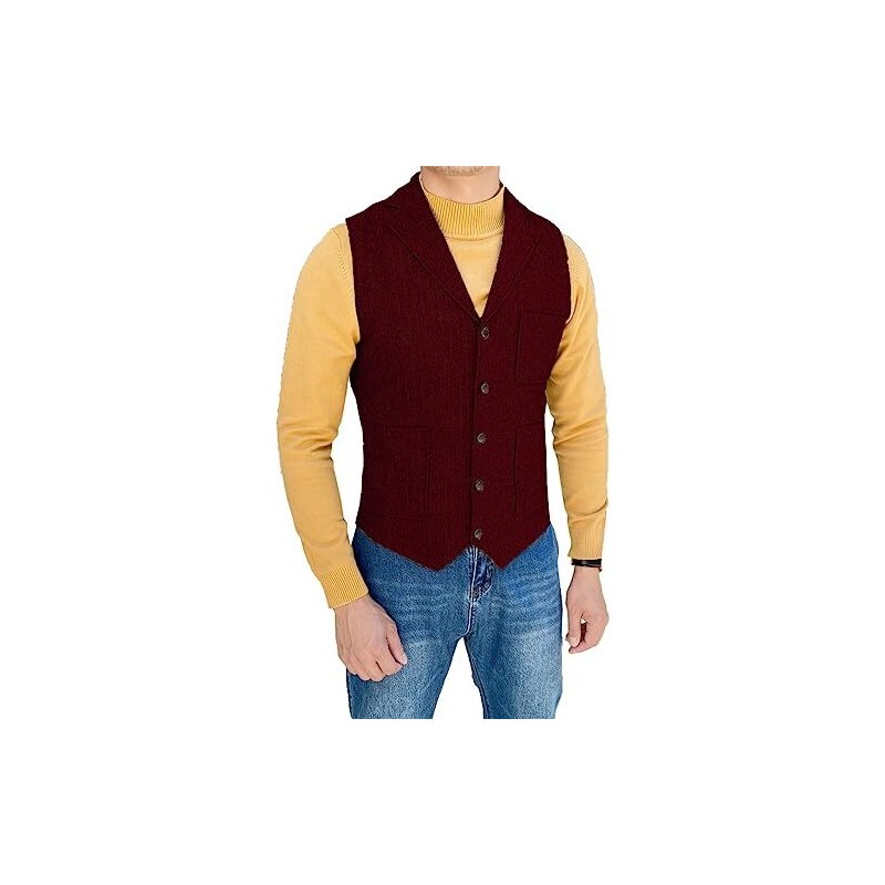 Gilet Uomo COOFANDY - Elegante Con Scollo A V Per Business, Matrimoni E Ufficio - Foto 4