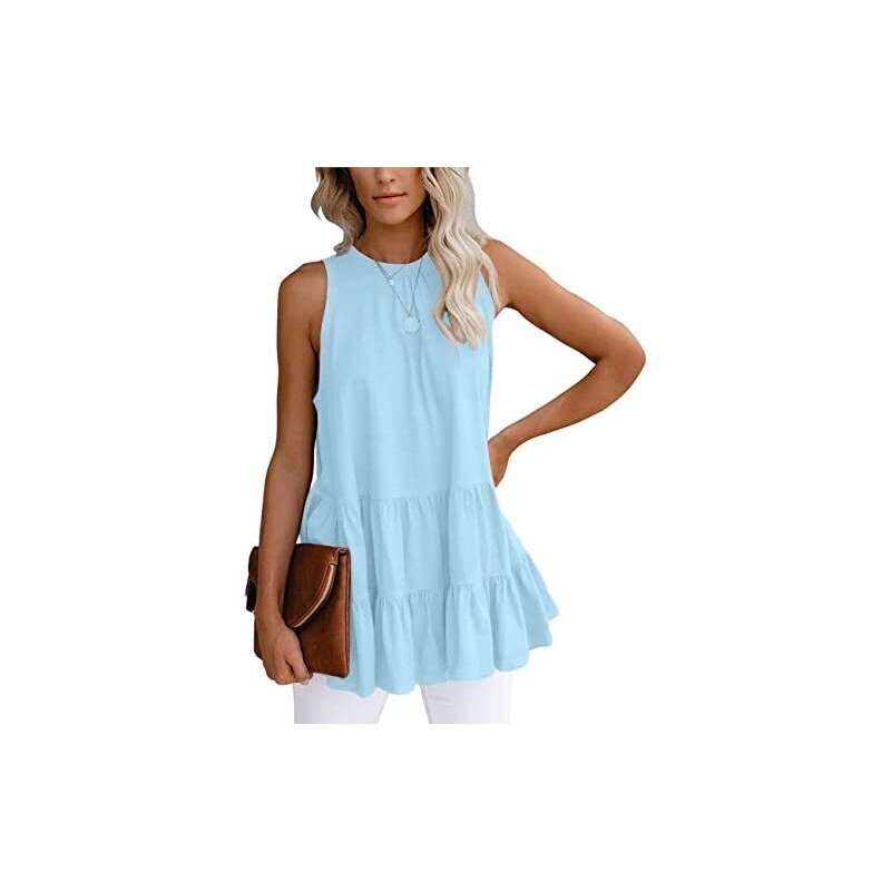 Canotta Donna Estiva Scollo Rotondo Ricamo Occhielli T Shirt