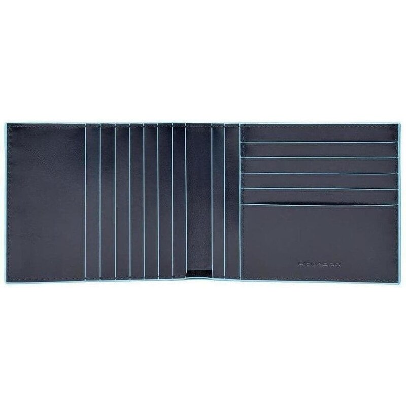 Piquadro Portafoglio uomo con 12 porta carte di credito blue square