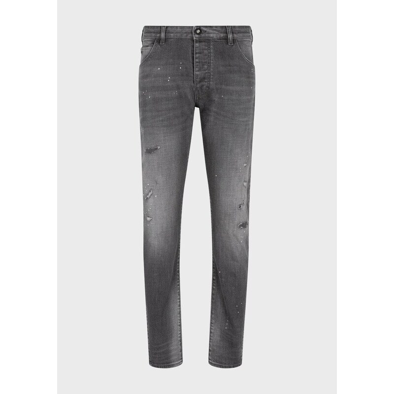 Emporio Armani Jeans j09 slim tapered in denim con spots