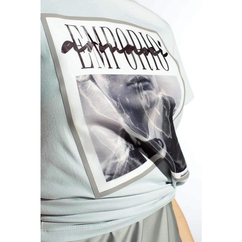 Emporio Armani T-shirt con stampa fotografica su organza effetto 3d