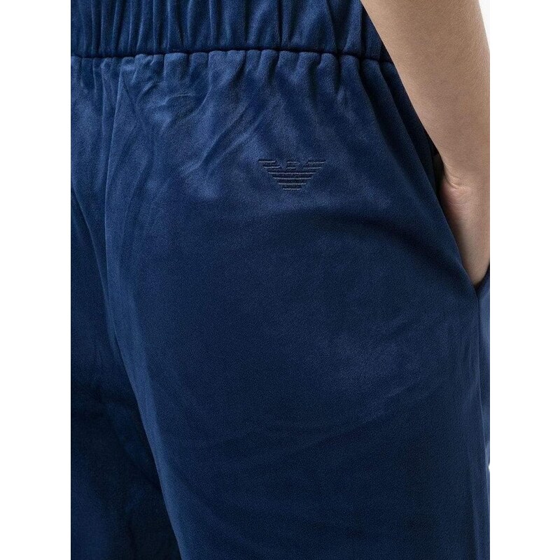 Emporio Armani Pantalone effetto velluto con logo ricamato